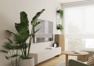 Salon zaprojektowany przez architekt wnętrz z nowoczesnymi detalami, mieszkanie pod klucz, pakiety pod klucz