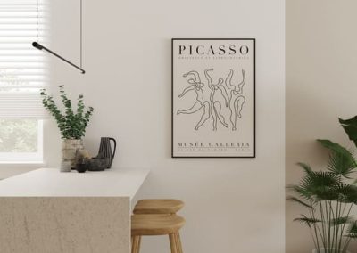 Nowoczesny aneks kuchenny zaprojektowany przez architekta wnętrz, idealny do mieszkania pod klucz.